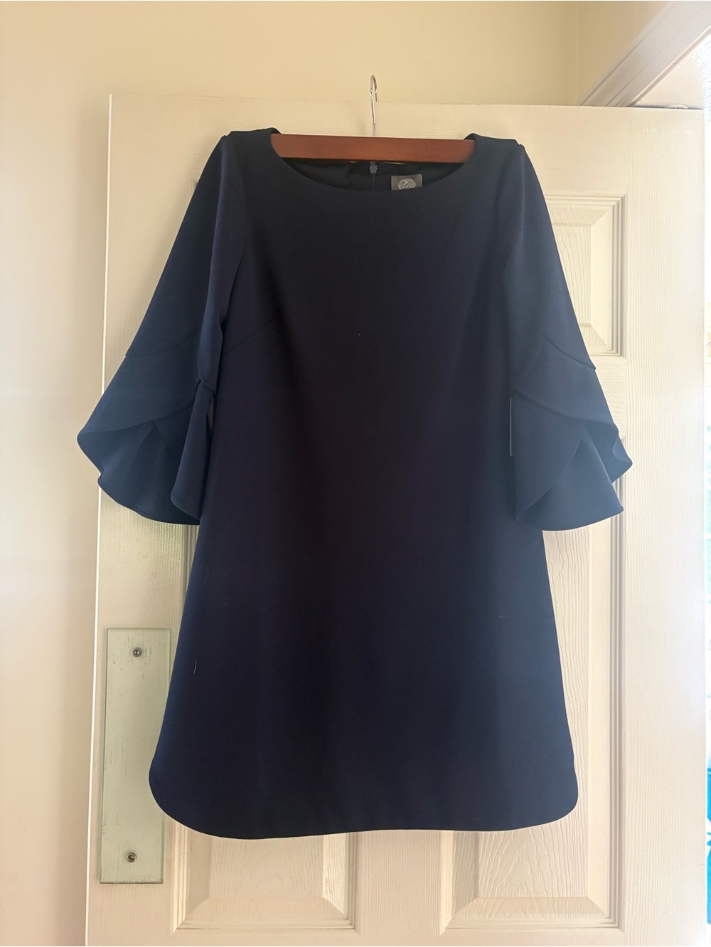 Vince Camuto Navy Ruffle Sleeve Mini Dress
